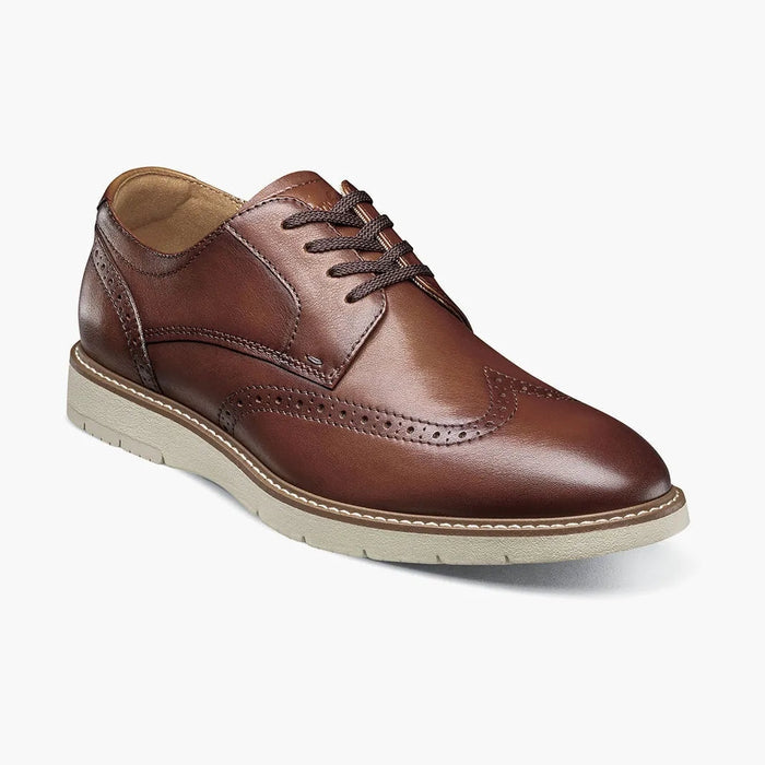 Florsheim Vibe Men's Cognac Leather Lace Up Wingtip Oxford Dress Shoes