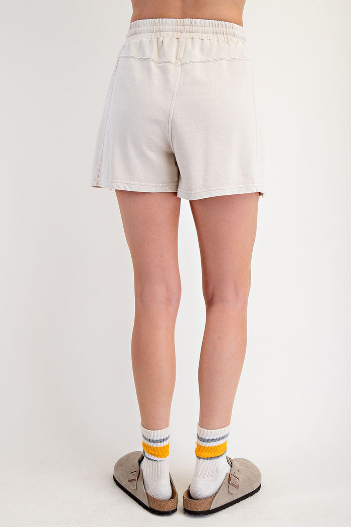 FLOWER PATCH TERRY KNIT SHORTS 3 COLORS