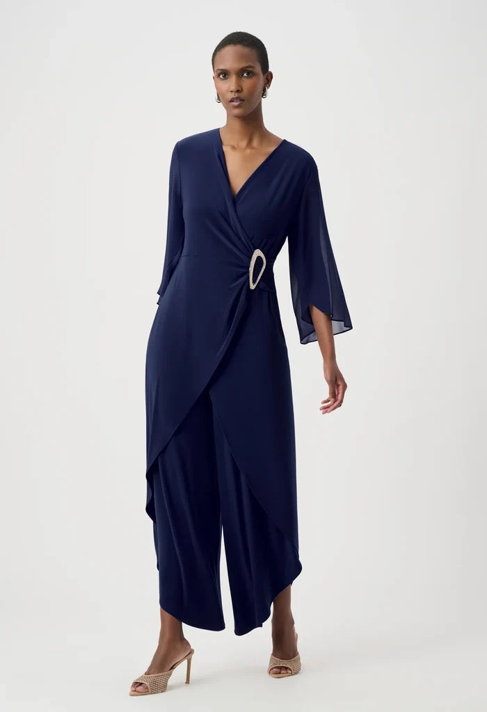 Formal Ruched V-neck Jumpsuit
