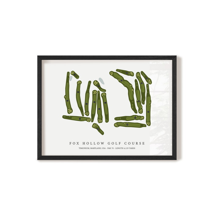 Fox Hollow Golf Course | Golf Course Print | Black Frame