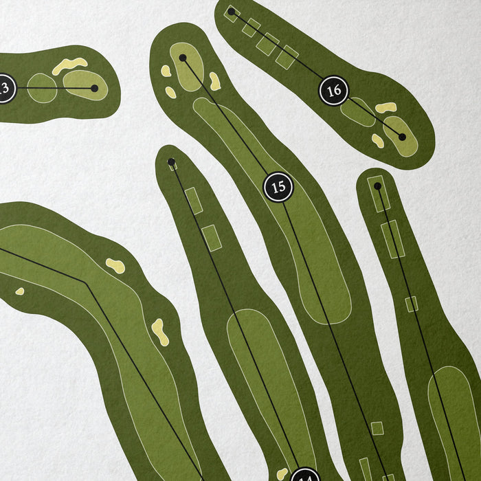 Fox Hollow Golf Course | Golf Course Print | Close Up