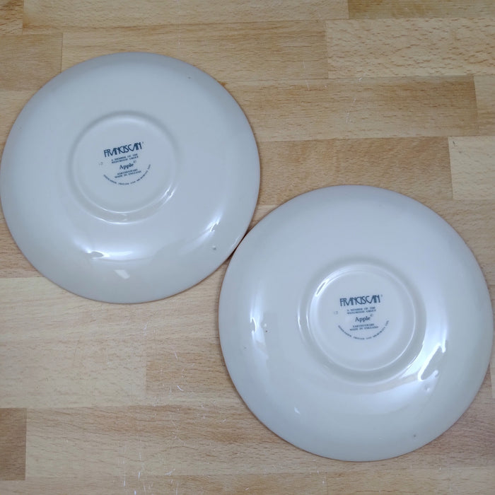 Franciscan Apple Tea Cup and Saucer Set of 2 Coffee Mugs England Stamp