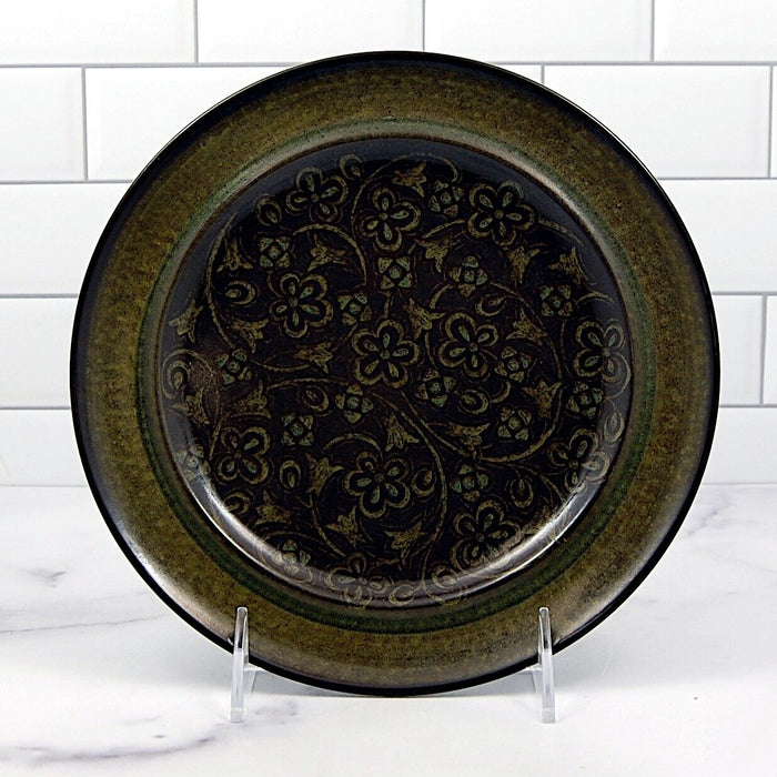 Franciscan Madeira Brown Salad Plate Set of 4 Green Floral Vtg 8 1/2 (22cm)
