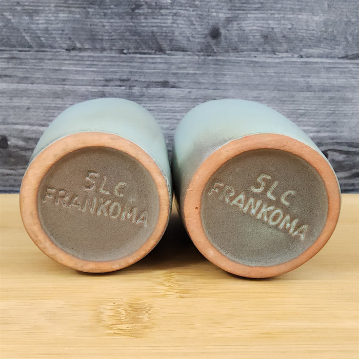 Frankoma Westwind Prairie Green Juice Tumbler Set of 2 Brown Green Pottery