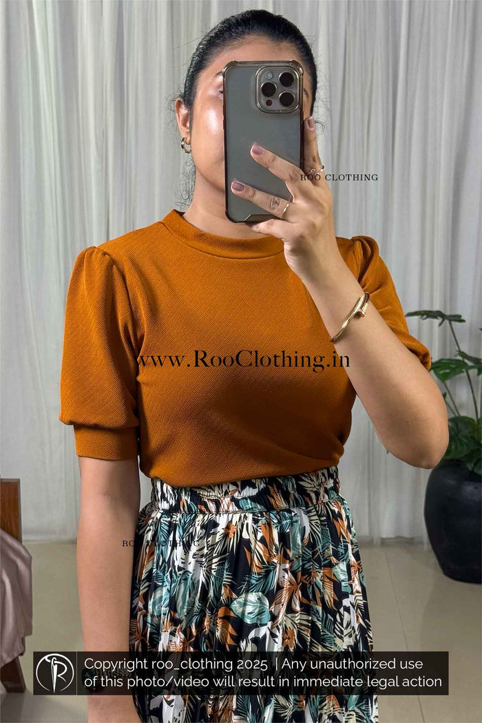 Full Length Retro Summer Leaves Accordion Pleated Skirt