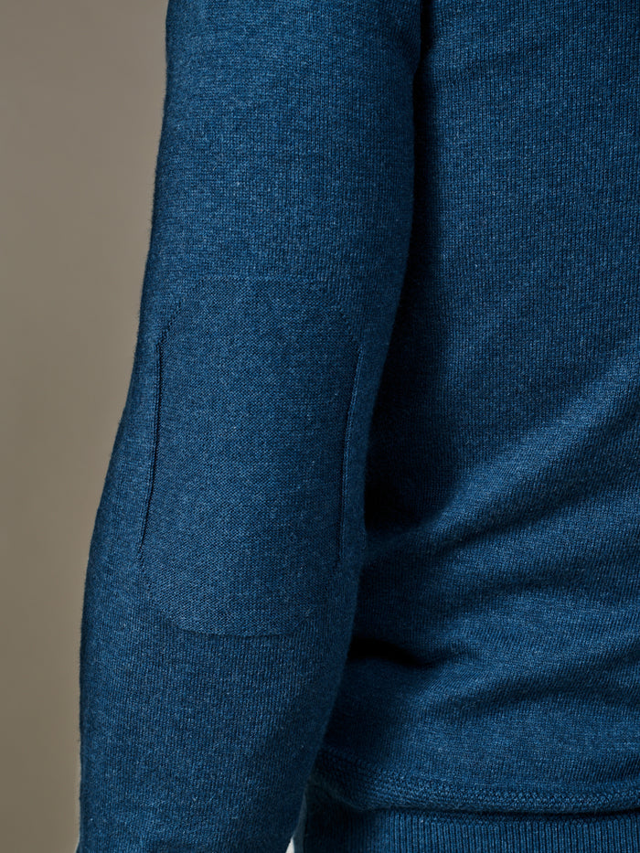 Aubin Navy Fulney Cotton Cashmere Crew | Crew Neck