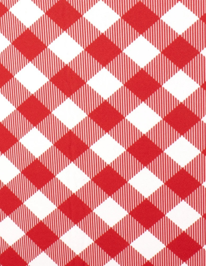 Gameday Gingham Iced Cup Coolie (Medium) - Red & Black
