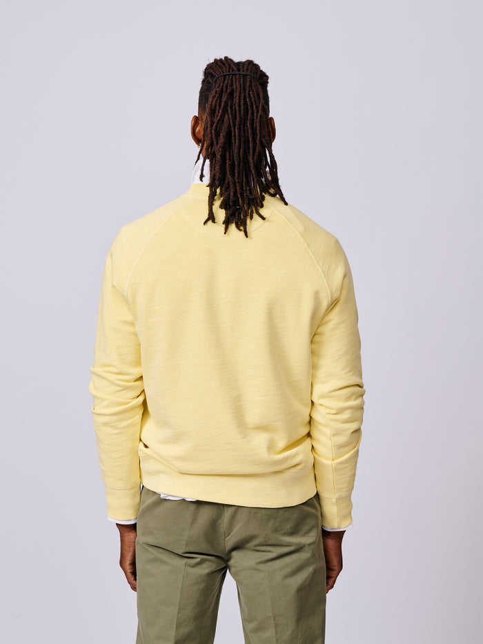 Aubin Bright Yellow Garsdale Slub Crew | Crew Neck