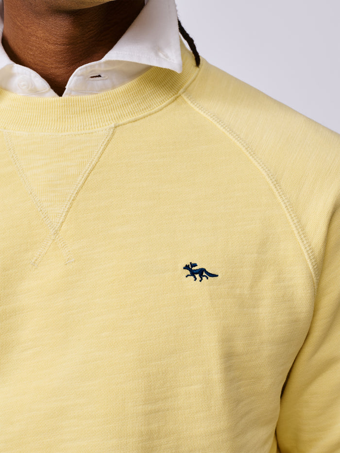 Aubin Bright Yellow Garsdale Slub Crew | Crew Neck