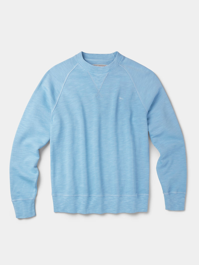 Aubin Pale Blue Garsdale Slub Crew | Crew Neck