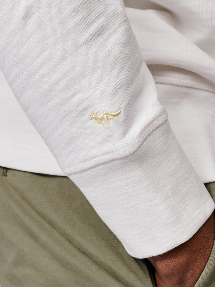 Aubin Blue Stripe Garsdale Slub Crew | Crew Neck