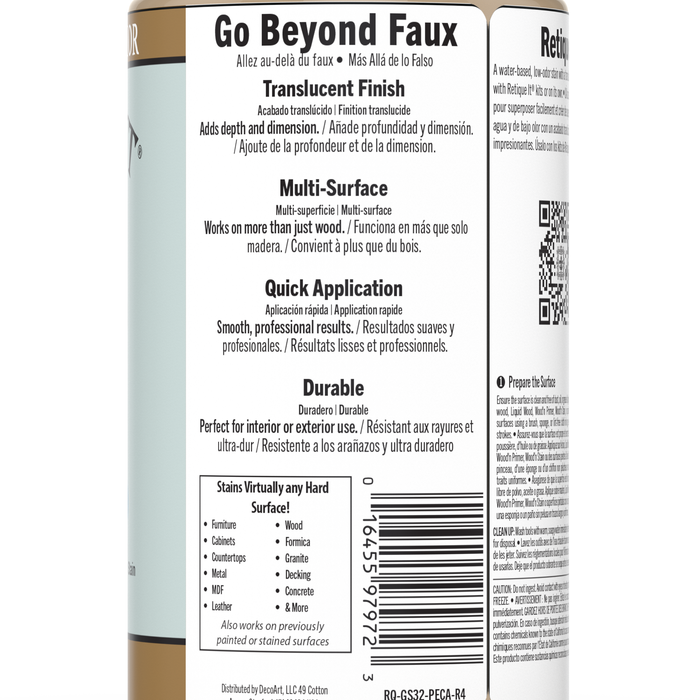 Retique It Gel Stain in Pecan, showcasing the rich, smooth application of the wood stain on a surface.