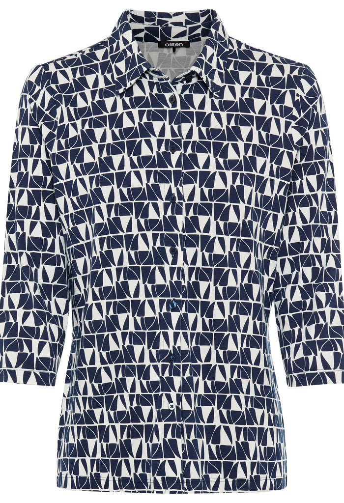 Geometric Print Blouse