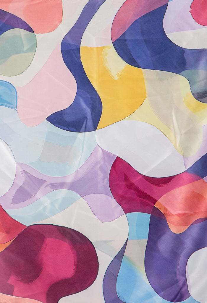 Geometric Print Satin Touch Scarf