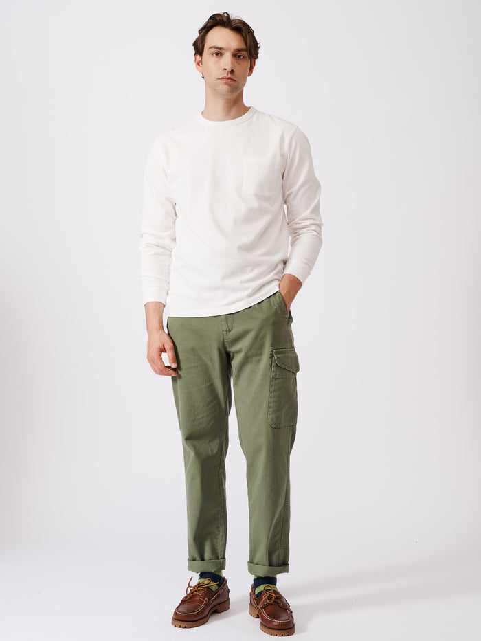 Aubin Chalk White George Long Sleeve T-Shirt | Long Sleeve Tee