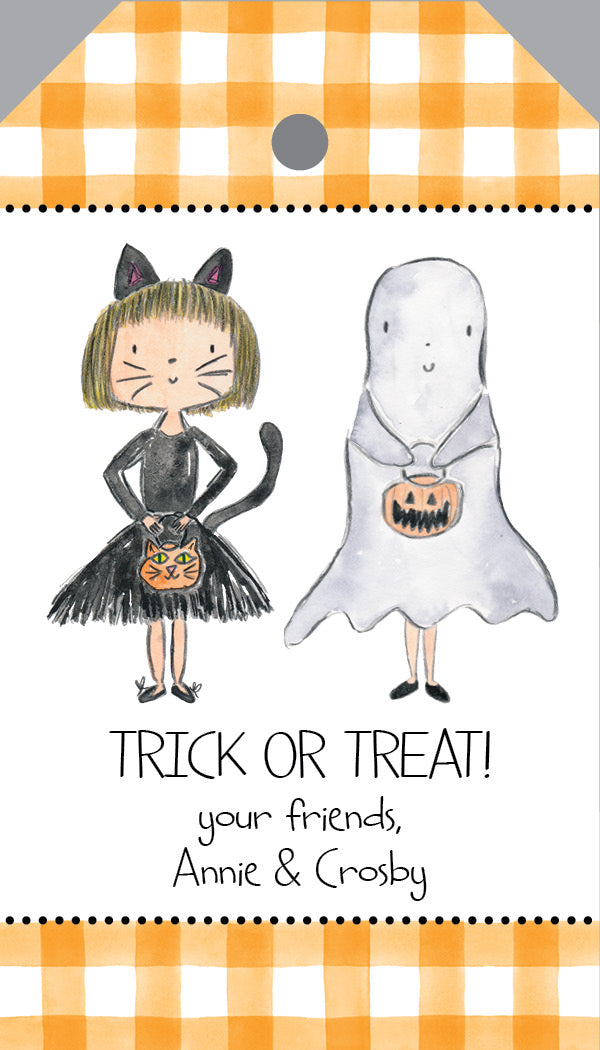 Ghost and Cat-Trick or Treat {hang tag}