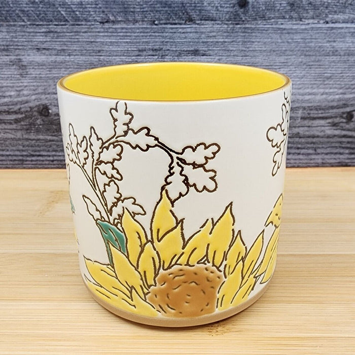 Gilded Sunflower Floral Canister by Blue Sky 4" Kitchen Embossed Décor Jar