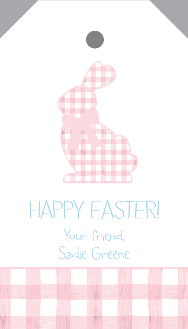 Gingham Easter Bunny {pink or blue}