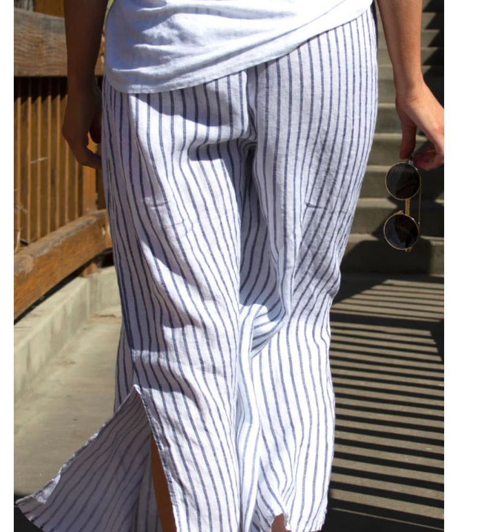 GIULANA STRIPED CAPRI PANTS