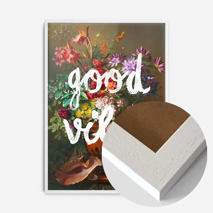 21x30cm | 8¼ x 11¾in / White Wood Frame