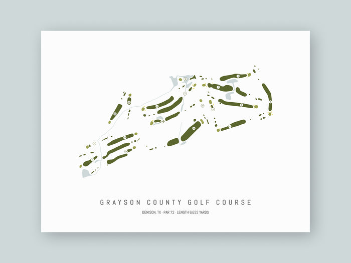 Grayson-County-Golf-Course-TX--Unframed-24x18-With-Hole-Numbers