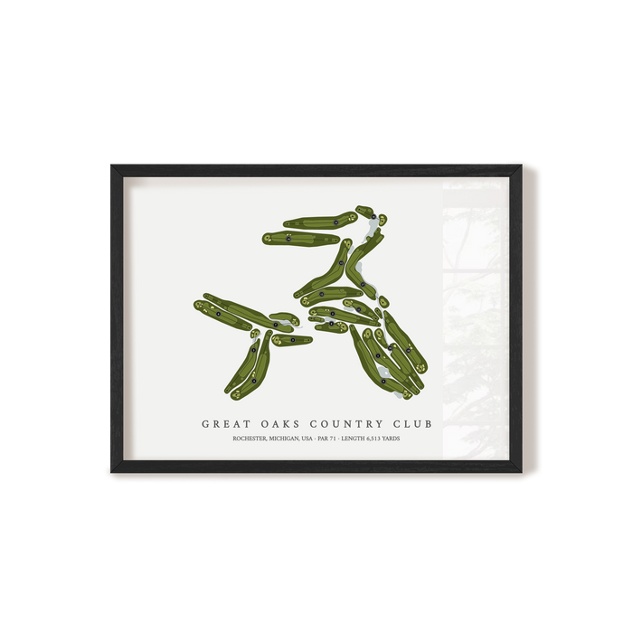 Great Oaks Country Club | Golf Course Print | Black Frame