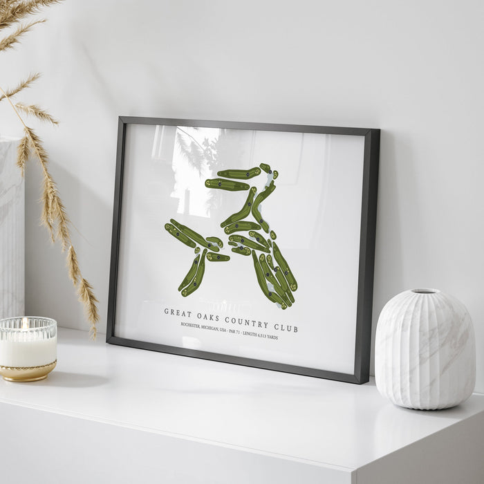 Great Oaks Country Club | Golf Course Print | On Table