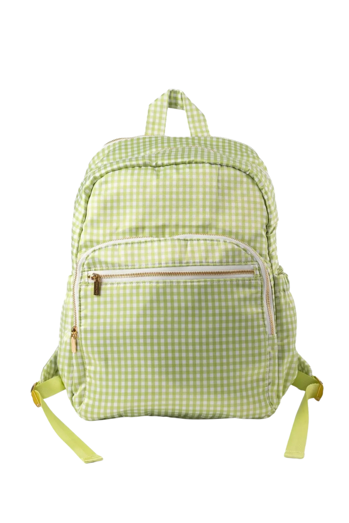 Green Gingham Backpack
