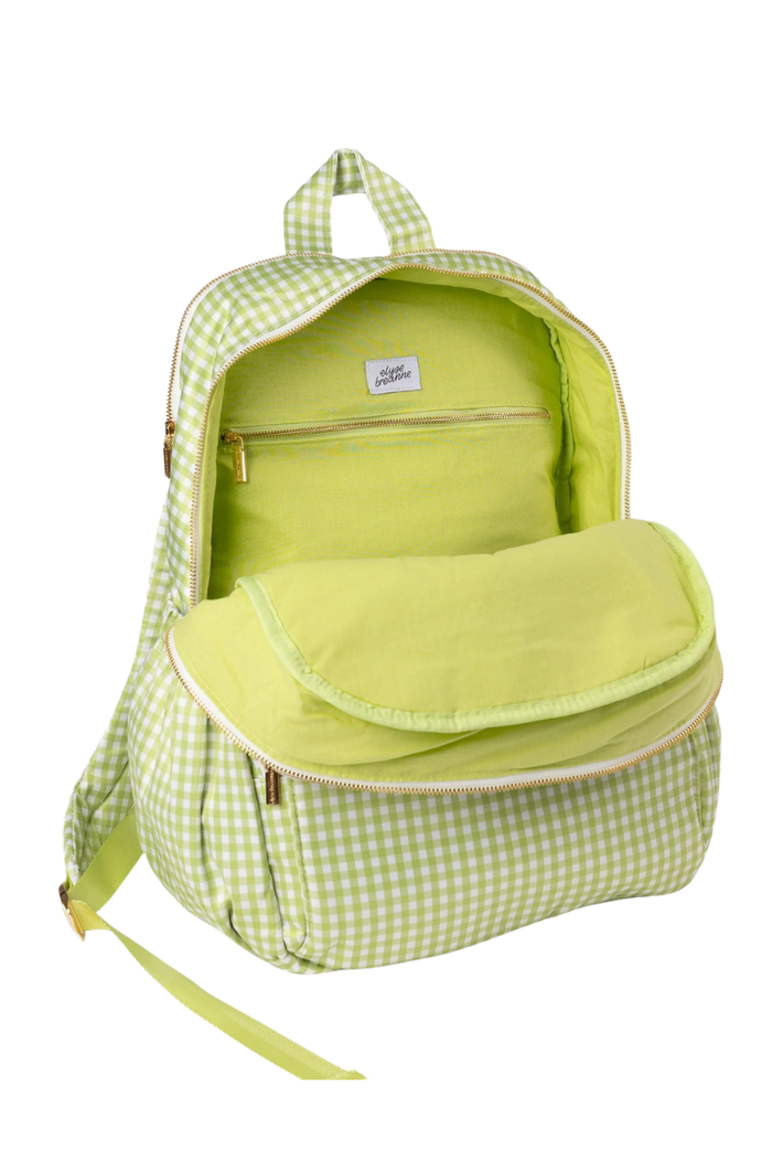 Green Gingham Backpack
