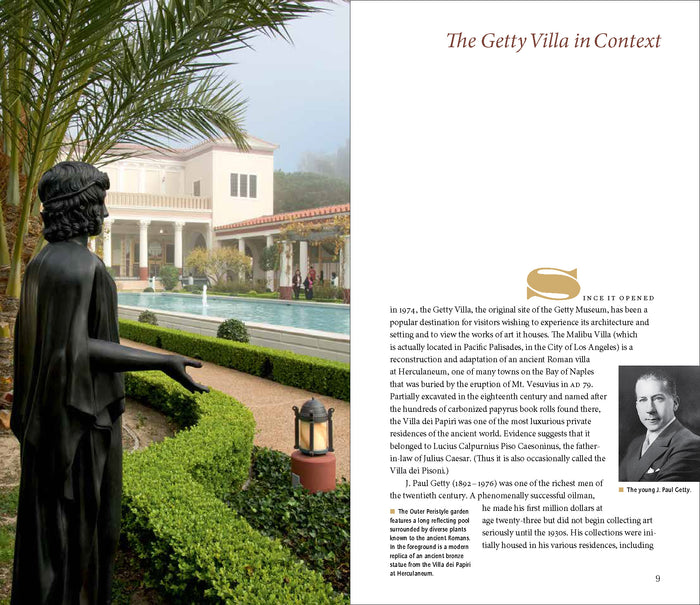 Inside page of 'Guide to the Getty Villa'.