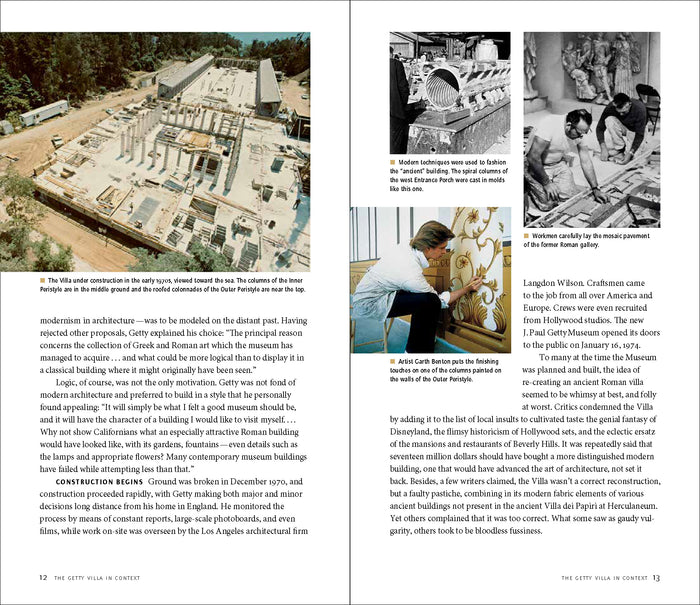 Inside page of 'Guide to the Getty Villa'.