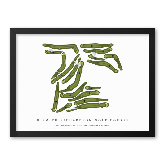 H Smith Richardson Golf Course | Heritage Style Golf Course Print | Black Frame