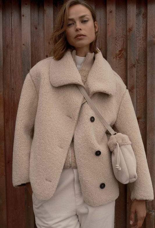 Hafine Regular soft teddy jacket