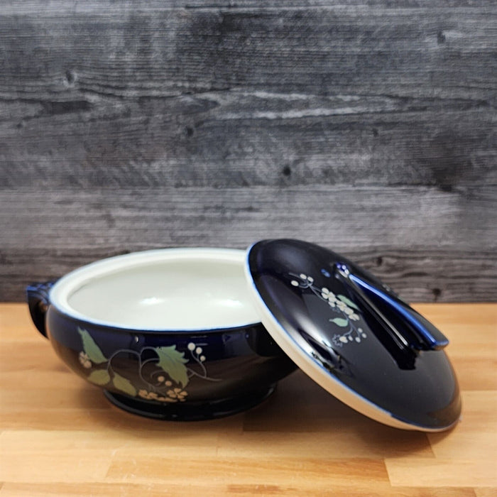 Hall Casserole Dish 8.5" with Cover Lid Round Cobalt Blue Garden 1.5 Qt Bowl