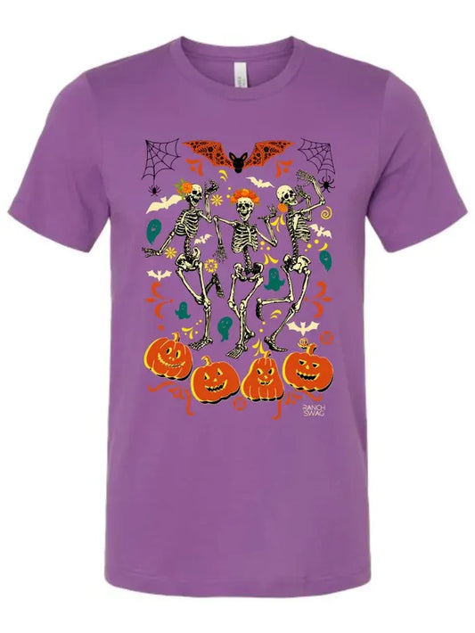 Halloween Dancing Skeletons Graphic T-Shirt