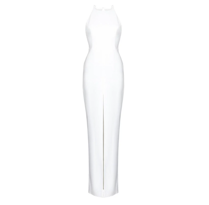 Halter-Neck Front-Slit Maxi Dress – Alora