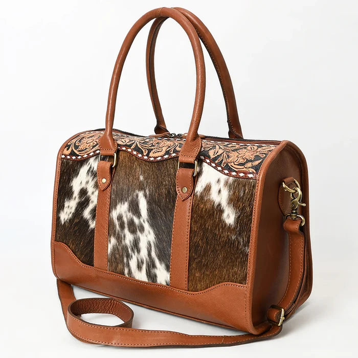 Hand Tooled Cowhide Leather Duffle