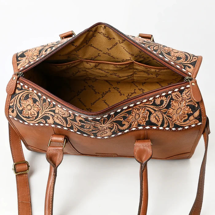Hand Tooled Cowhide Leather Duffle