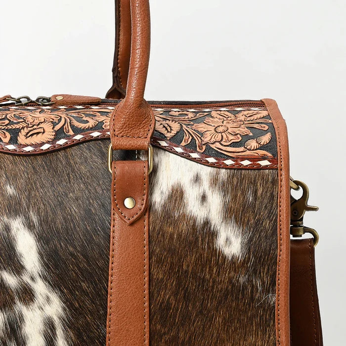 Hand Tooled Cowhide Leather Duffle