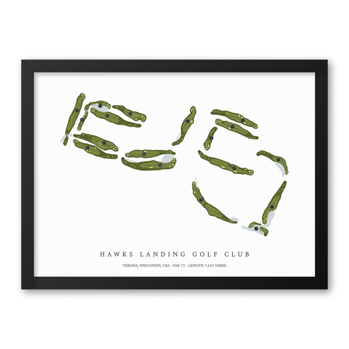 Hawks Landing Golf Club | Golf Course Print | Black Frame
