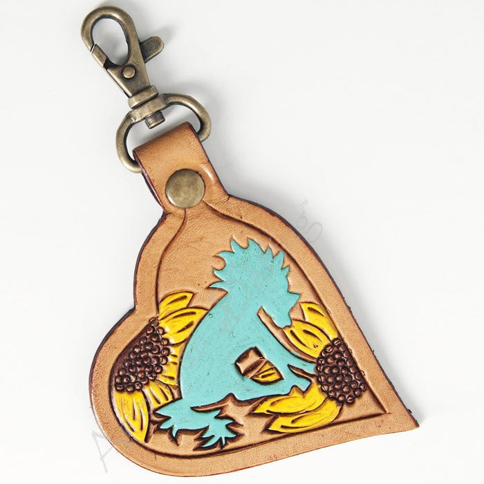 Heart w/Bronc Key Chain