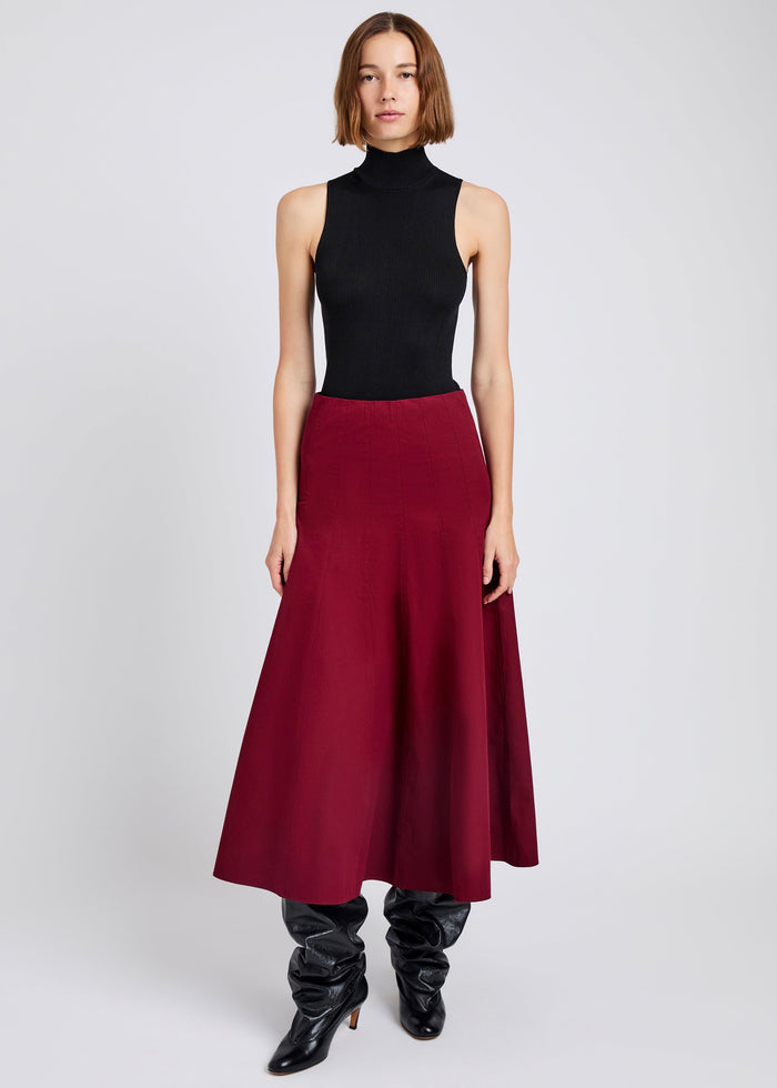 Heidi Skirt in Tech Cotton (Claret)