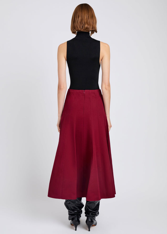 Heidi Skirt in Tech Cotton (Claret)