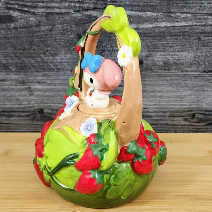 Hello Kitty & My Melody Strawberry Garden Teapot Ceramic Blue Sky Floral Tea Pot