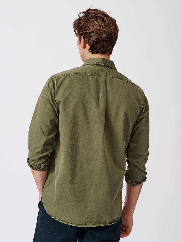 Aubin Olive Hessle Button Down Shirt | Oxford Shirt