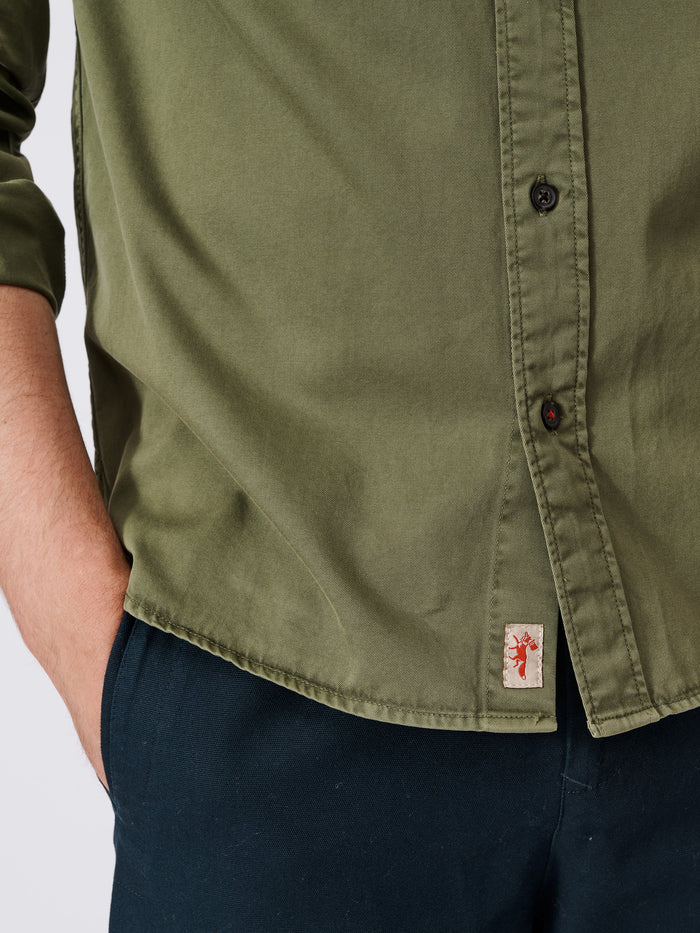 Aubin Olive Hessle Button Down Shirt | Oxford Shirt
