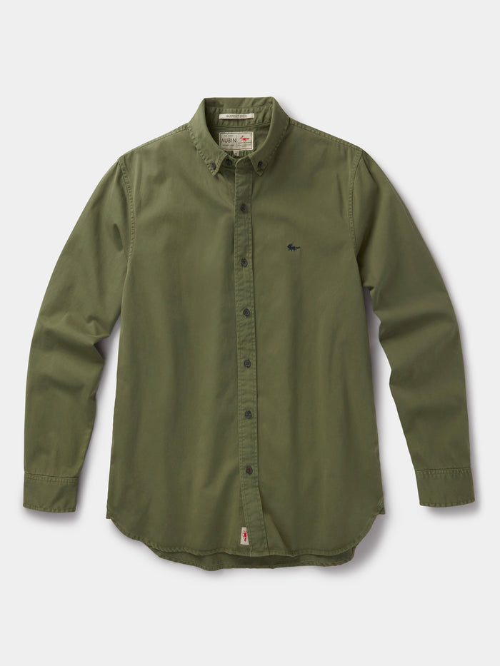 Aubin Olive Hessle Button Down Shirt | Oxford Shirt