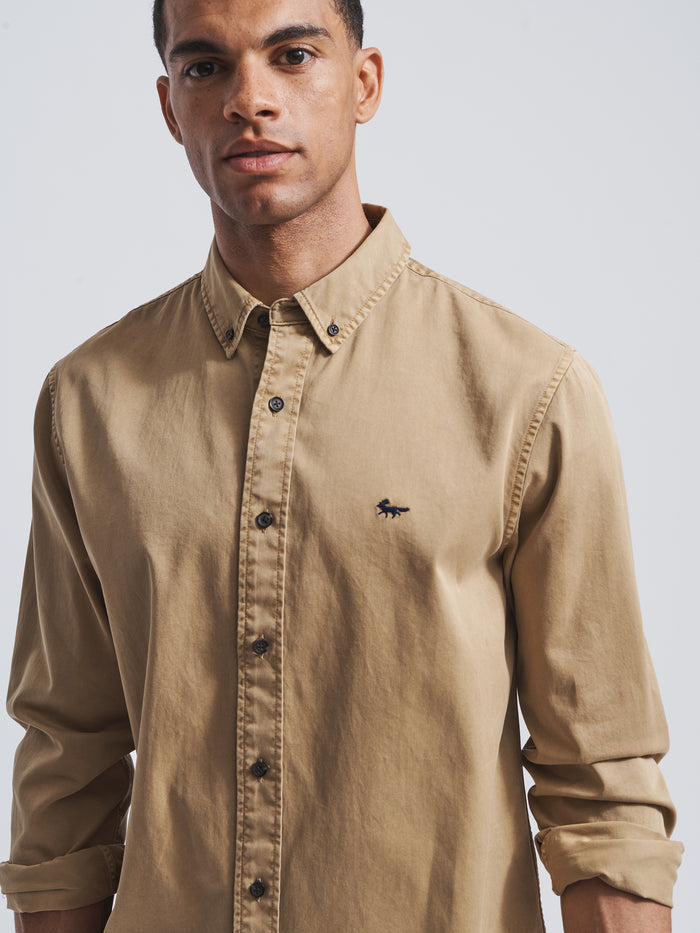Aubin Sand Hessle Shirt | Oxford Shirt