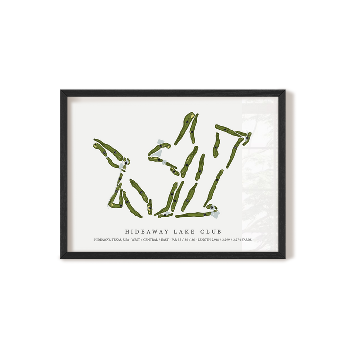 Hideaway Lake Club | Golf Course Print | Black Frame