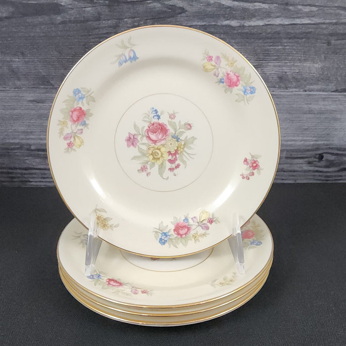 Homer Laughlin Dresden Bread Plate Set of 4 Eggshell Nautilus Floral 6 1/4â€ USA